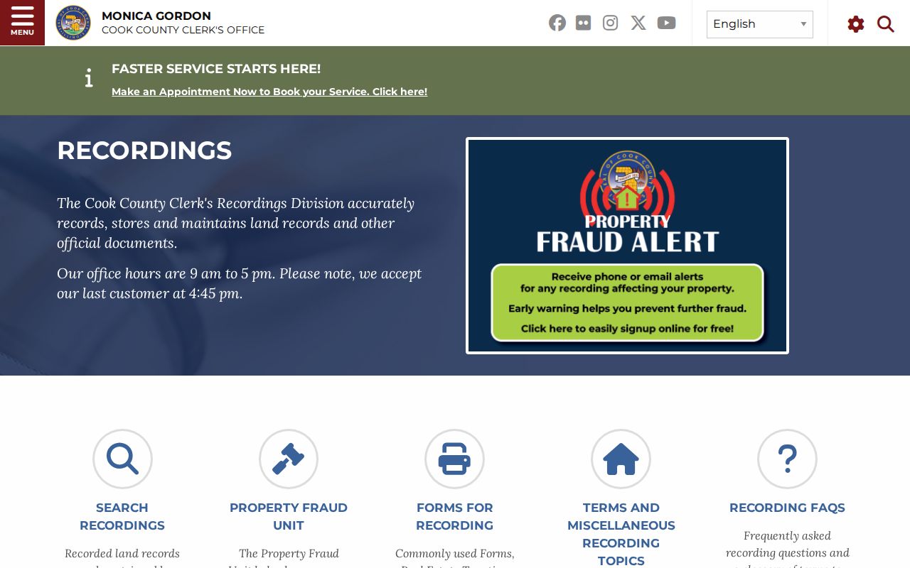 Illinois previous residents research starting at Cook County Clerk Recordings